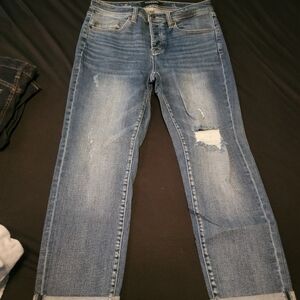 Liverpool Women's Blue Distressed Jeans The Boyfriend